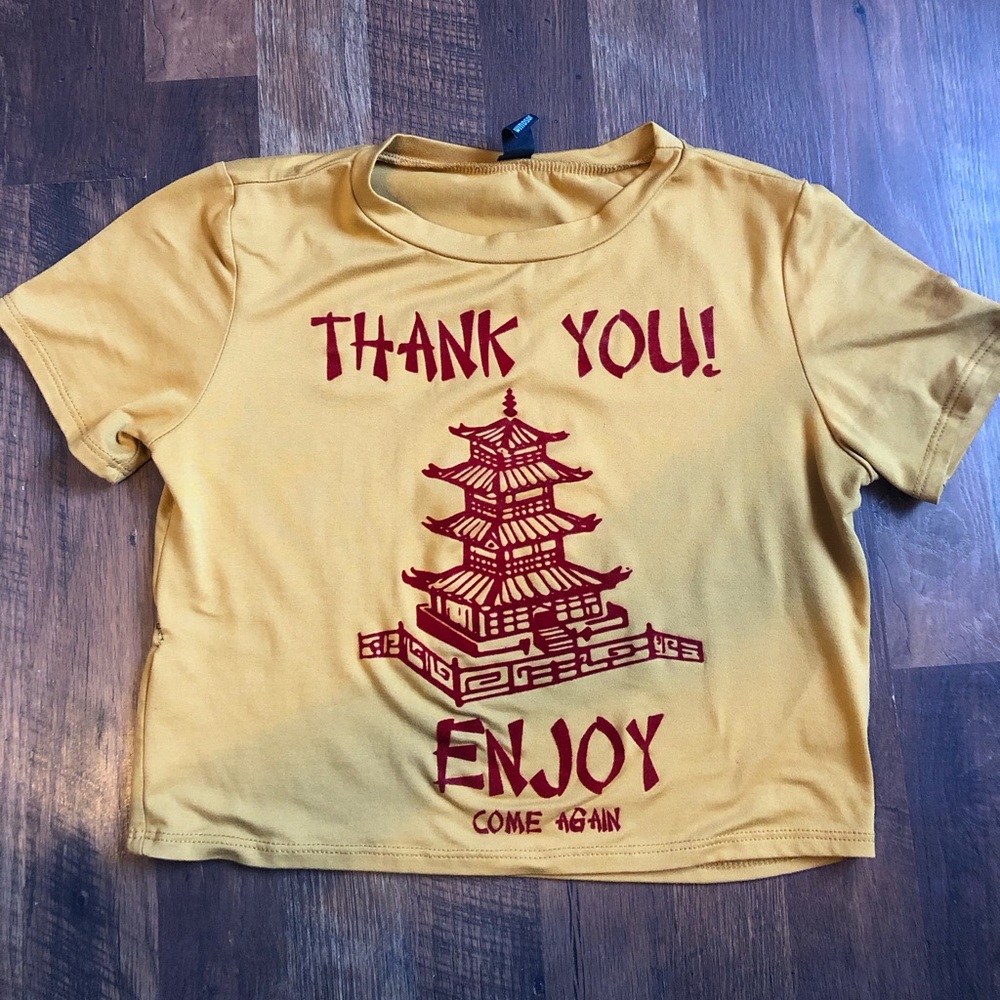 Thank You Enjoy Cropped T shirt